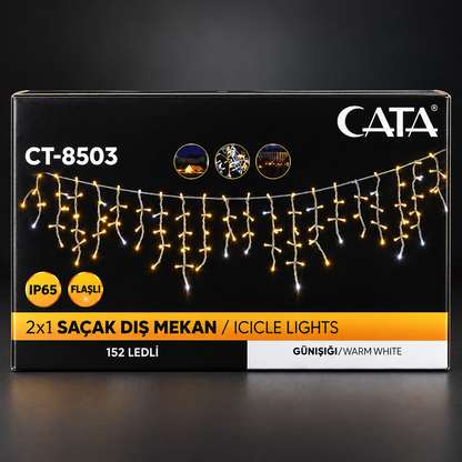 CATA CT-8503 152 LED Günışığı Flaşlı Dış Mekan Saçak LED 2x1m