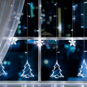 Çam Ağacı + Yıldız Saçak LED Beyaz