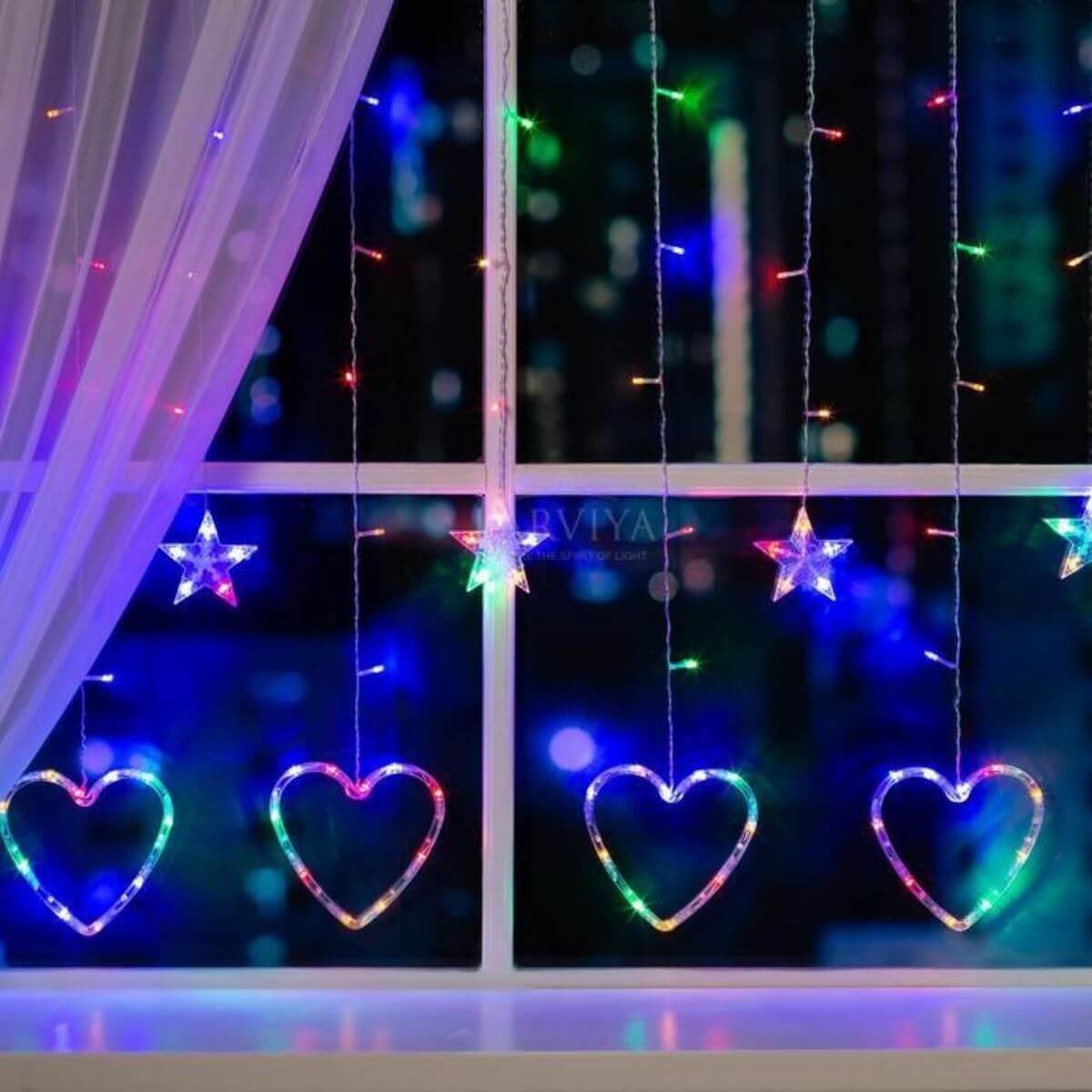 Kalp + Yıldız Saçak LED RGB