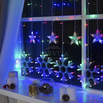 Kar Tanesi +Yıldız Saçak LED RGB