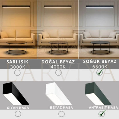 Linear LED Aydınlatma, 200cm, 64W