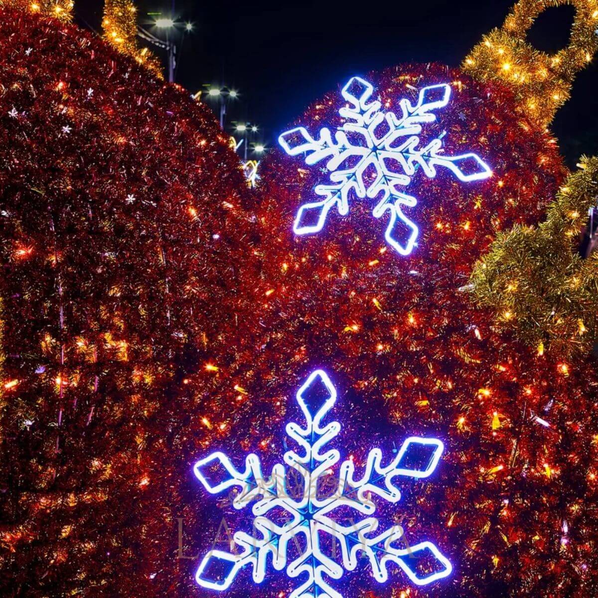 neon kar tanesi mavi led aydınlatma