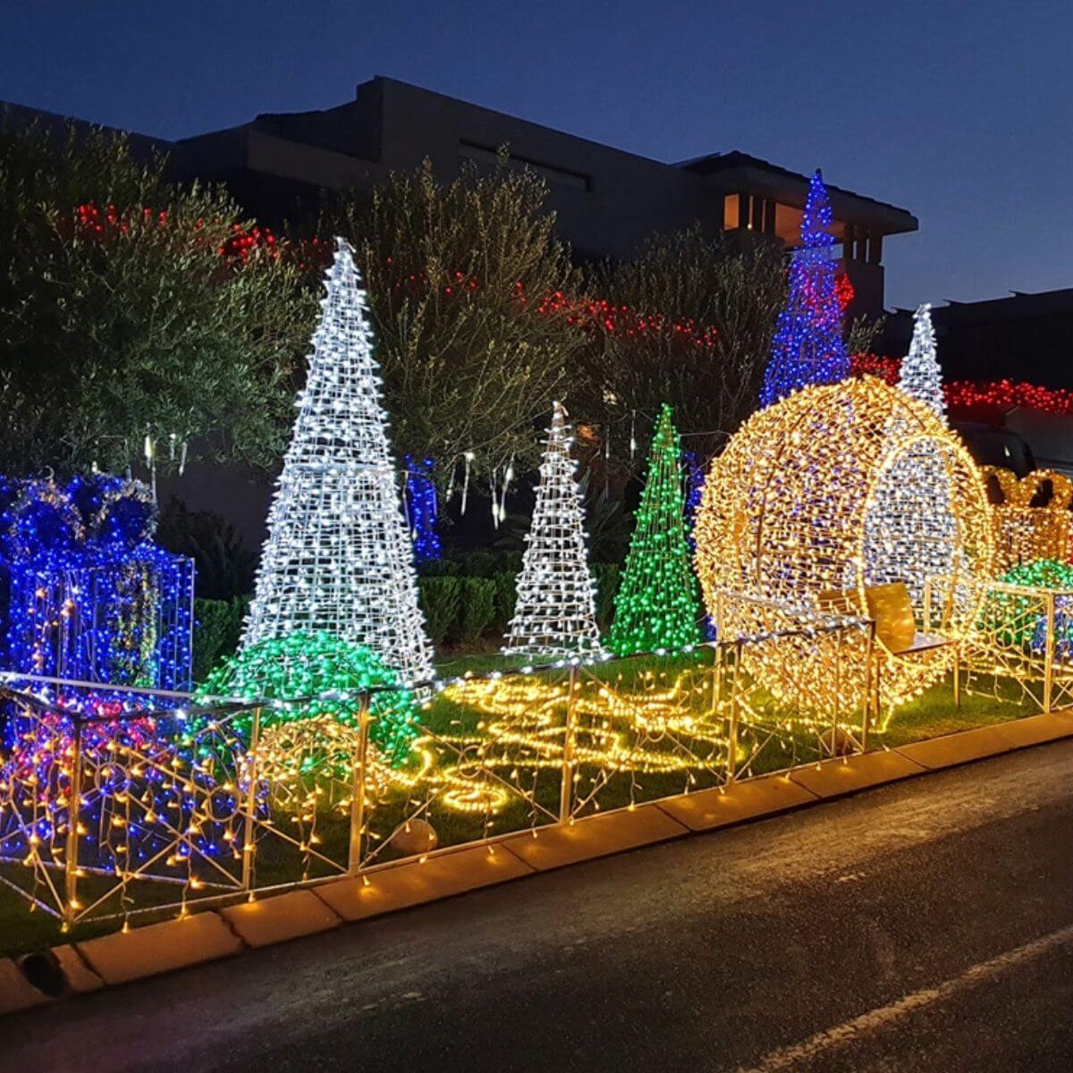 yıl başı dış mekan dekor led aydınlatma